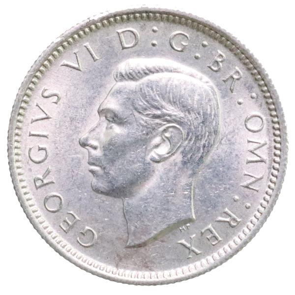 イギリス ジョージ6世 1945年 6ペンス銀貨 : エルズコレクション