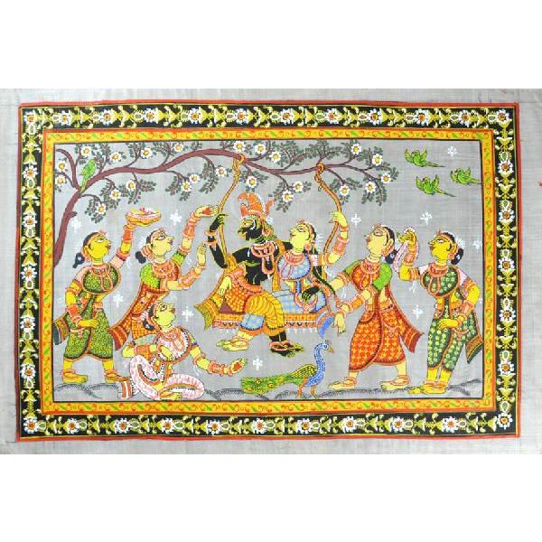 インドの細密画 オリッサ様式のラーダ・クリシュナとゴーピー達 : Five