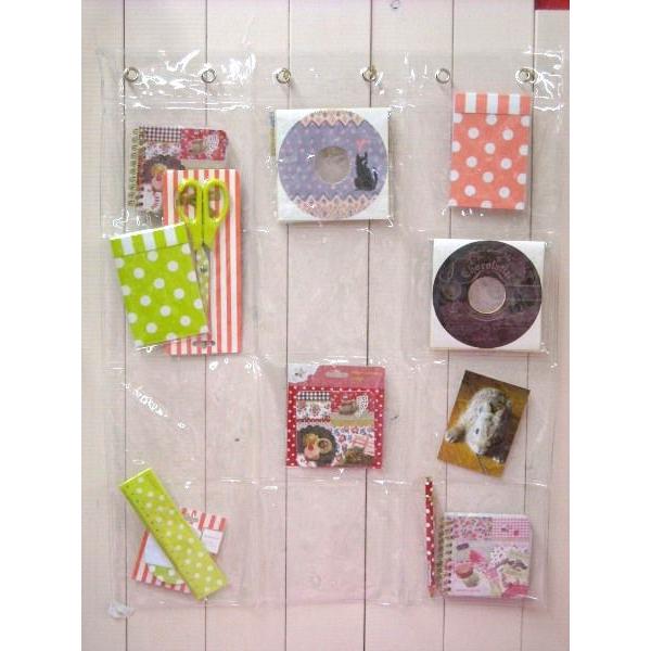 メール便で送料無料 透明なカードホルダーフック付き クリアウォール