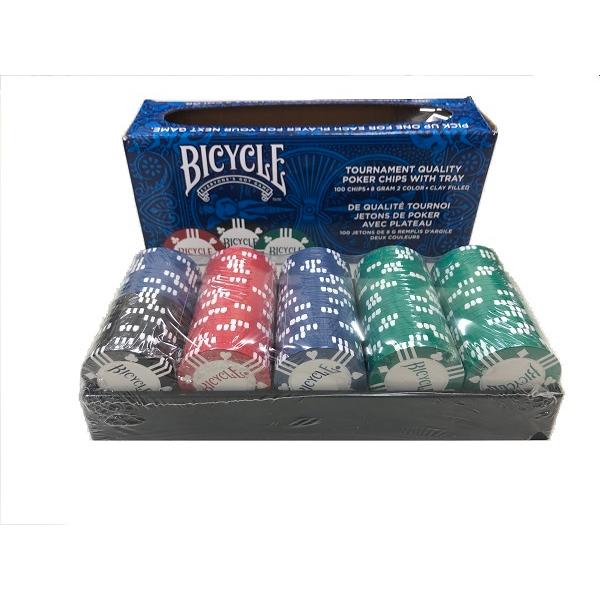 バイスクル トレー付きポーカーチップ100枚※ネコポス便不可 : ゲームと