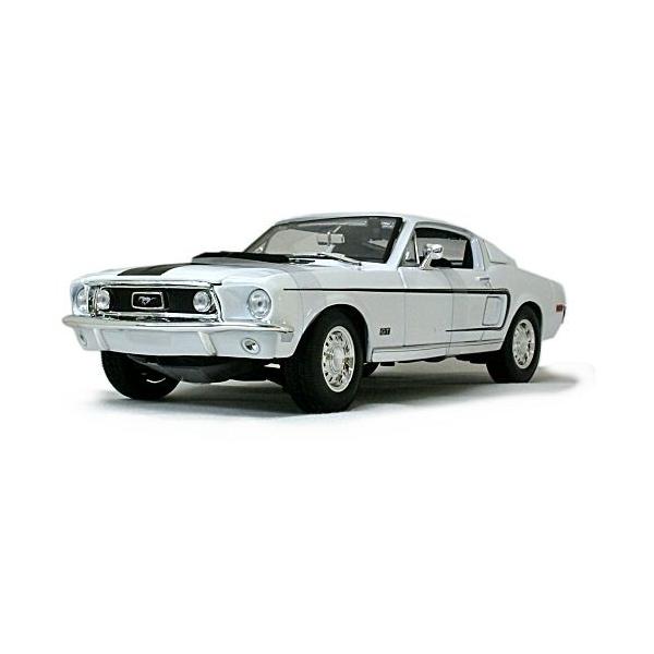 マイスト ミニカー 1968 Ford Mustang GT Cobra Jet White 1/18 MAISTO