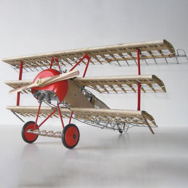 木製 飛行機模型キット フォッカー Dr.1（モデルエアウェイ） : 木製