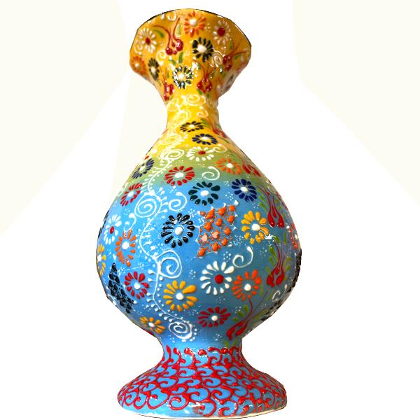 壺（トルコ産キュタフヤ陶器）花瓶・インテリア 地中海 ハンドメイド