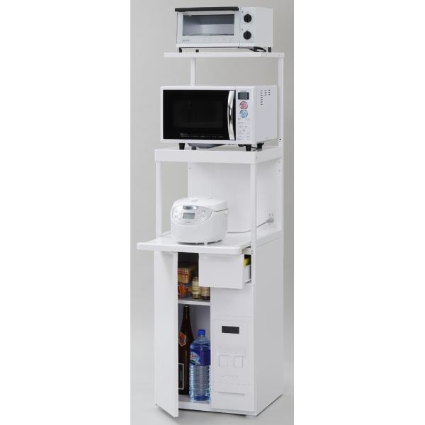 米びつ付きレンジ台 幅50 スリムタイプ 「ファインキッチン」SKU-311W