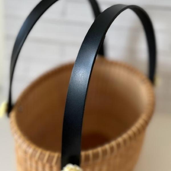 Nantucket ナンタケットバスケット スムースレザーハンドル 長さ42cmx