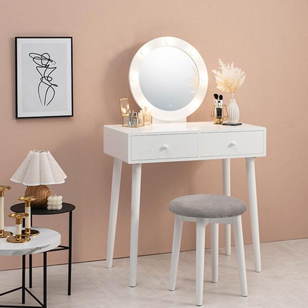 HAGiHARA（萩原） ドレッサー おしゃれ スツール 女優ミラー LED 化粧