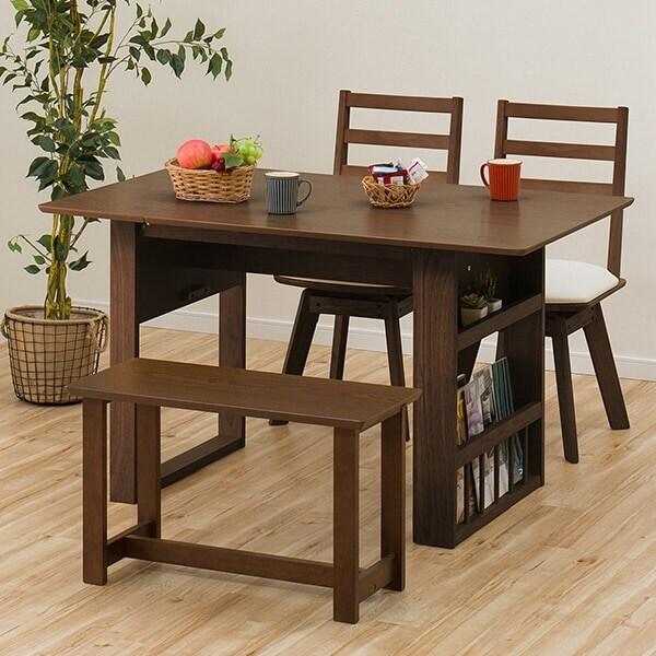 ニトリ（NITORI） 幅94(伸長時120) 伸長式ダイニングテーブル4点セット