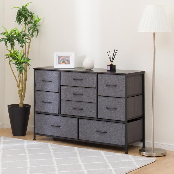 ニトリ（NITORI） ローチェスト(115 GY/BK JH001) タンス たんす 衣類