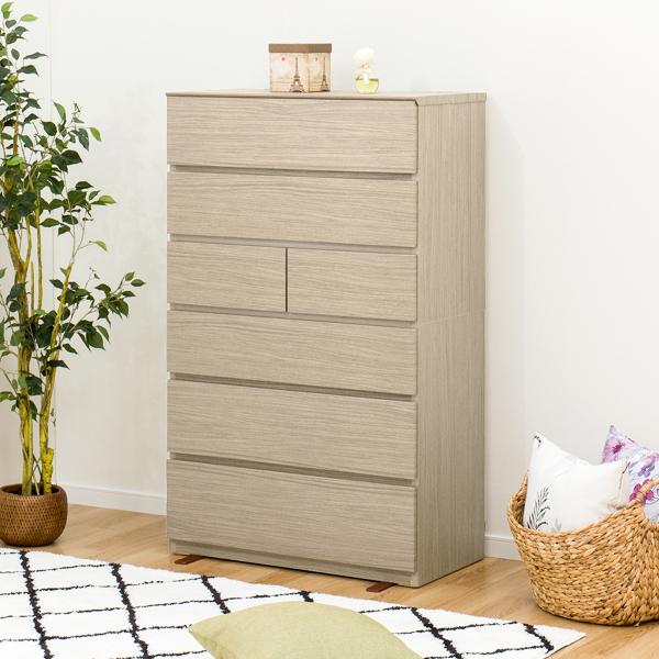 ニトリ（NITORI） ハイチェスト(クエス 80-6HC GY) ニトリ期間限定：4