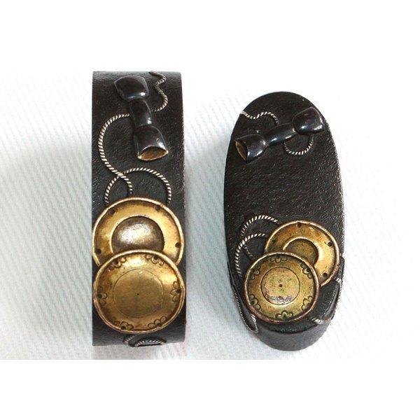 刀装具 f-25 縁頭 小鼓の図 赤銅石目地 鍔・刀装具 : 日本刀販売の明倫