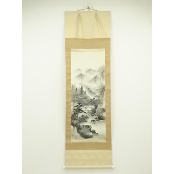 ys7246623; 宗sou 耕一筆 水墨山水 肉筆絹本掛軸（保護箱）【道】 : お