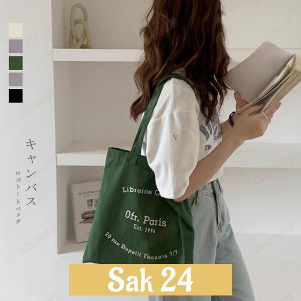 トートバッグ レディース サブバッグ エコバッグ キャンバス ロゴ
