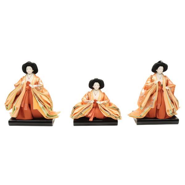 アウトレット品 雛人形 人形単品 大三五 三人官女 金襴 一人台付 3人