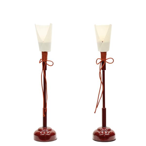 アウトレット品 雛人形 道具単品 27cm 雪洞 琥珀塗木製 燭台（油灯