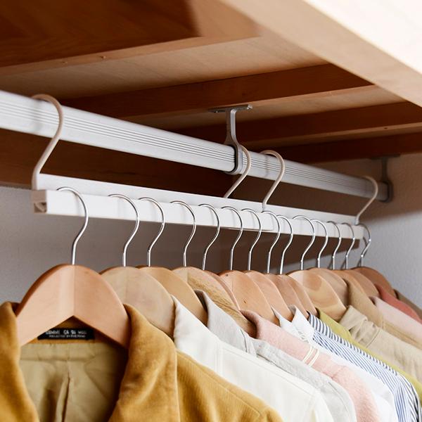 ハンガーバー 幅48cm 斜め 2個セット 便利 ハンガーラックに掛けるだけ
