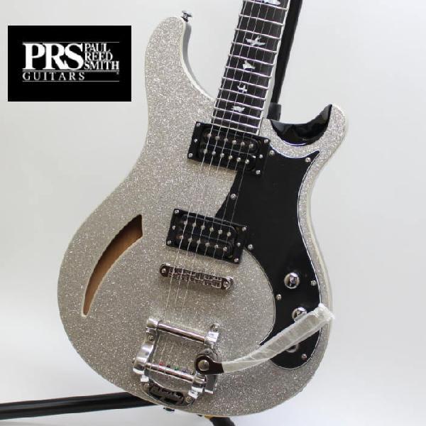 PRS SE Custom Semi-hollow with Bigsby-trem Silver Sparkle : 盛幸堂