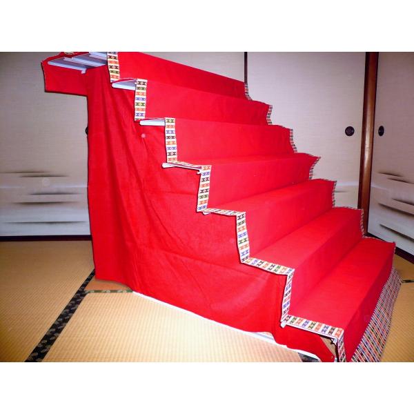 ひなまつり☆雛段単品☆30号7段お雛様飾り用(横幅90cm)三方雲絹