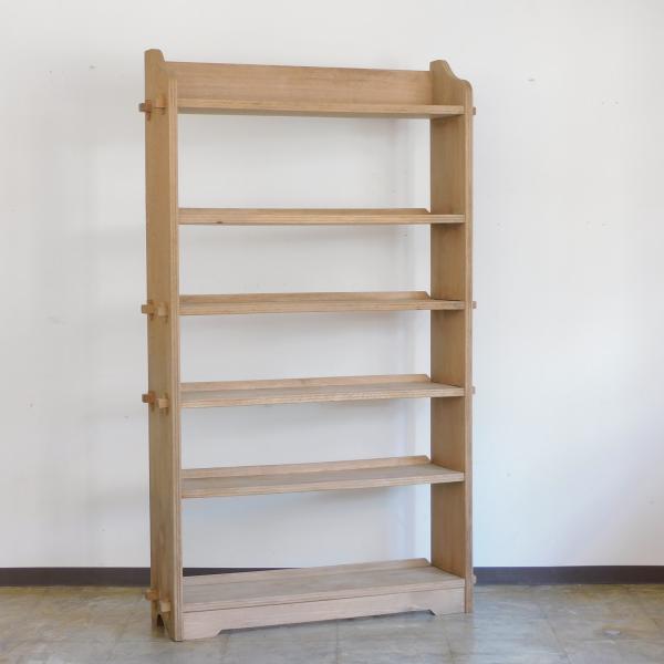 オーク材 ふるい特大 楔留め陳列棚 HK-a-02785 / 楢材 無垢材 オープン