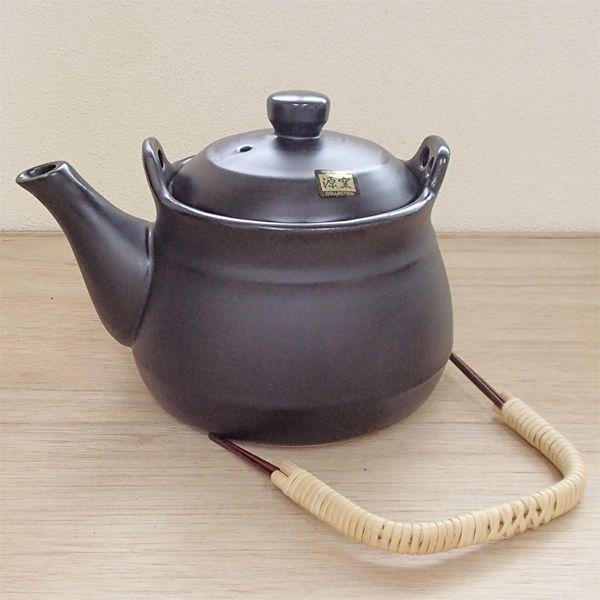 土瓶 直火用耐熱 15号 黒 2500cc おしゃれ 常滑焼 25d45705-620 : 四季