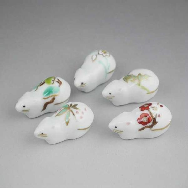 京焼 清水焼 干支子ねずみ迎春草花箸置きセット 紫泉 : 松韻堂 Yahoo