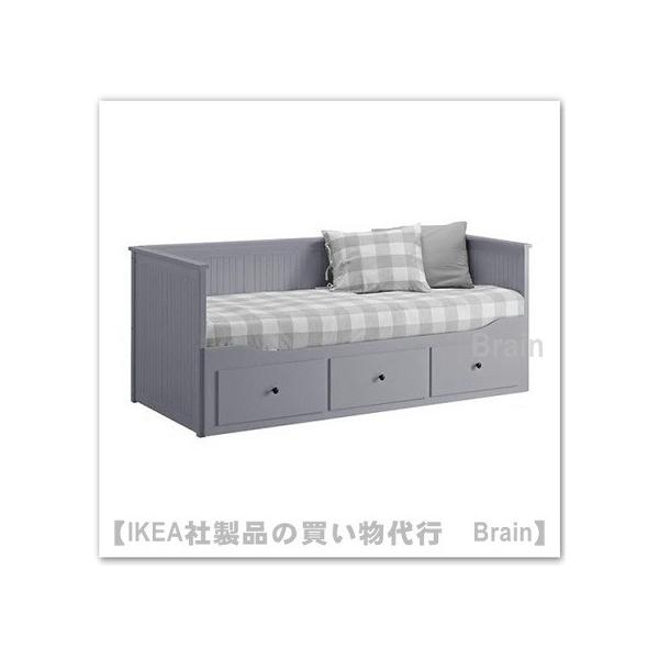 イケア（IKEA） HEMNES/ヘムネス デイベッドフレームすのこ付き グレー
