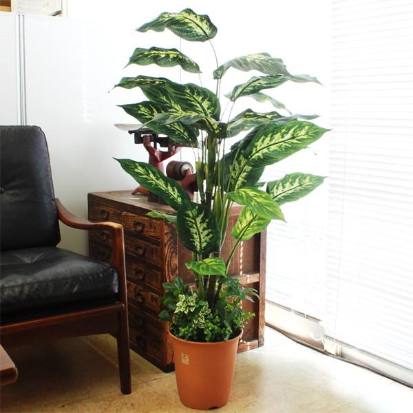 造花 インテリア 大型 ミディアムサイズグリーン 110cm