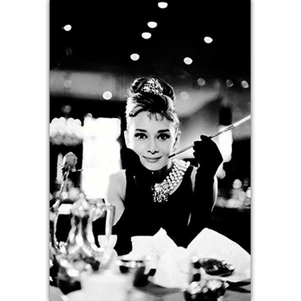 額付 アートポスター アートフレーム オードリーヘップバーン モノクロ