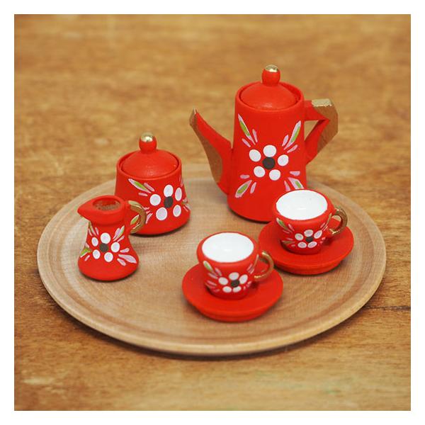 ままごと ティーセット 木製 おもちゃ ドールハウス オブジェ 置物