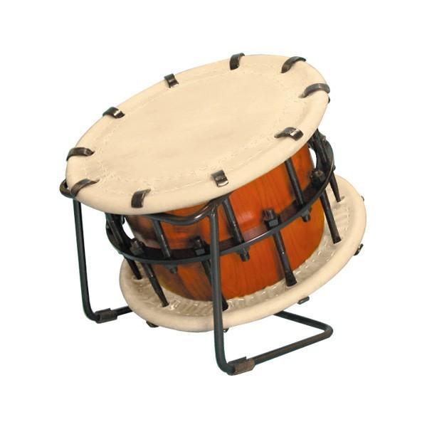 締太鼓3丁掛（ボルト締め・くりぬき胴） 鉄製座り台座セット【1712-B