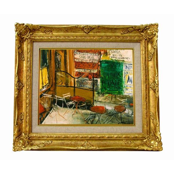 世界の名画 佐伯 祐三 テラスの広告 ジクレーキャンバス複製画 豪華