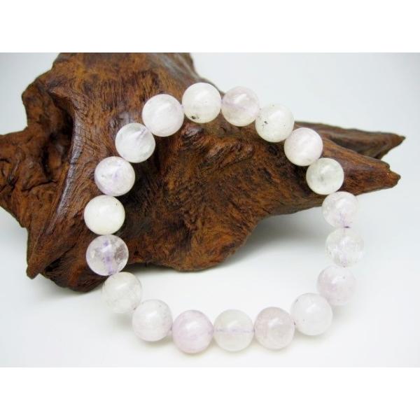 ブレスレット クンツァイト 品質AA Φ10.6±0.2mm 一点物 : 天然石のお