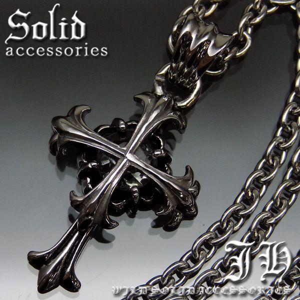 chsn34 最高級 ステンレストップ クロス 十字架 ブラック 煌きGlass sv