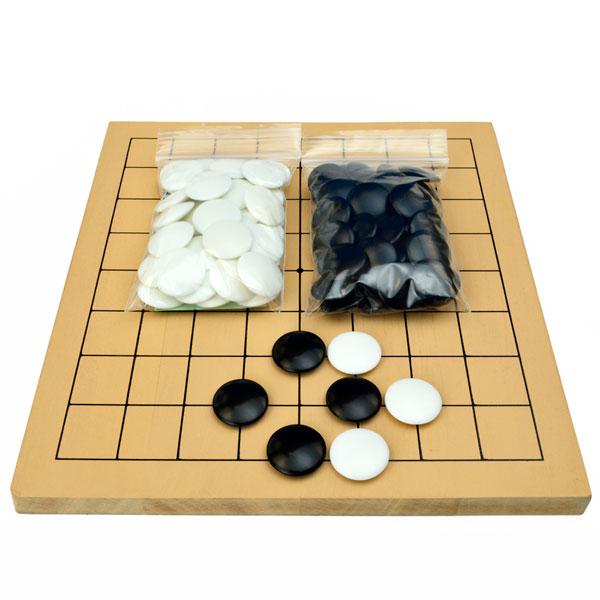 囲碁セット 訳ありの木製9路盤セット（プラ碁石椿）【囲碁将棋専門店の