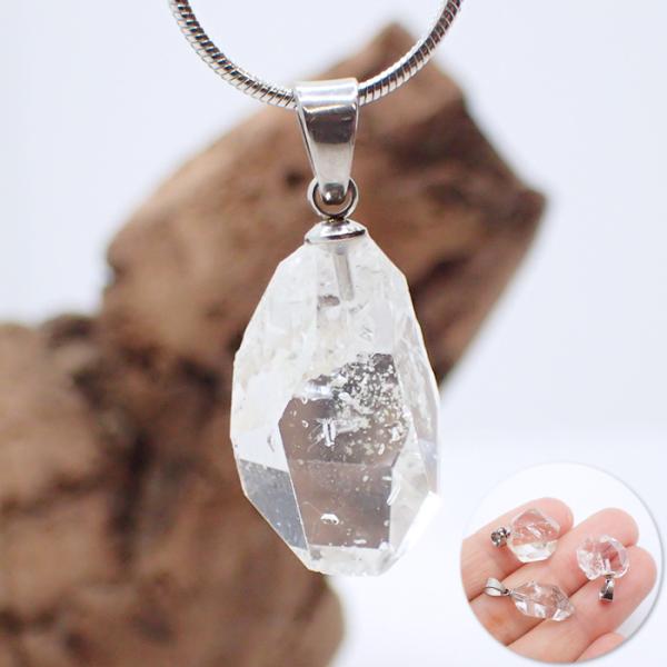 88 ハーキマーダイヤモンド ペンダントトップ シルバー ステンレス 1個