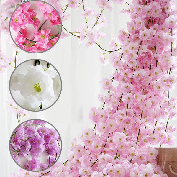 全長200cm ガーランド 桜 サクラ 桃の花 フェイクグリーン 造花 ツタ