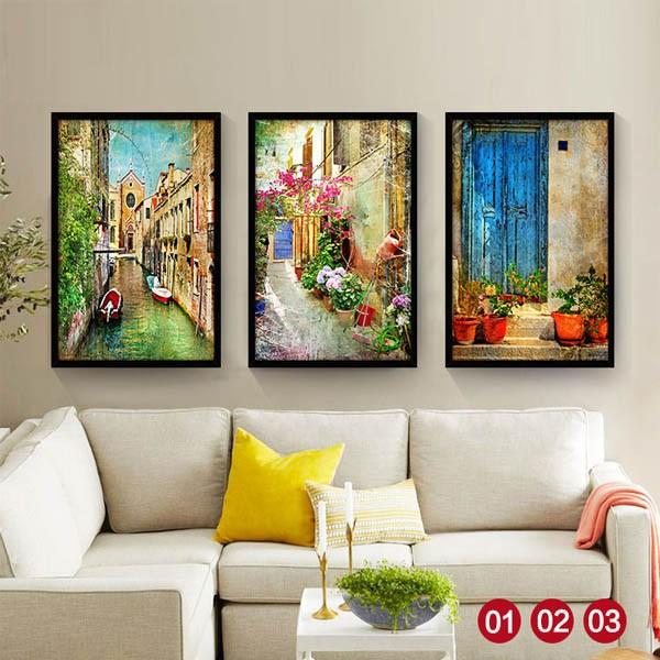 単品 33×43cm アートパネル 枠付きフレーム絵画 レトロ ヨーロピアン