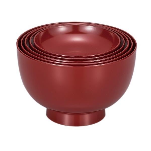 日本製 山中漆器 木質 5ッ組応量椀 本朱 応量器 ※食洗器不可 : 虹八
