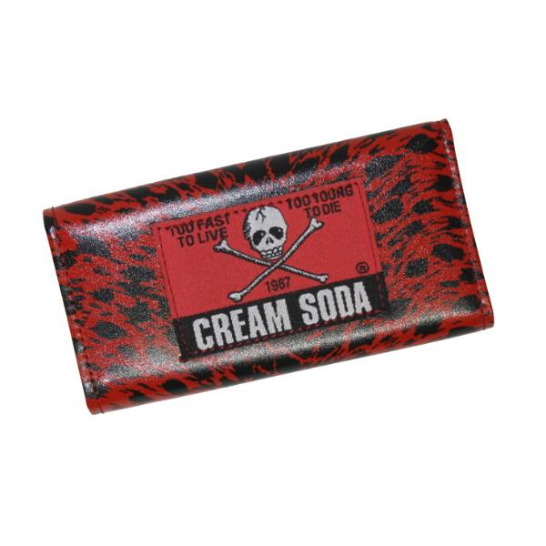 クリームソーダ（CREAM SODA） ヒョウ柄キーケース レッド : ROCKIN