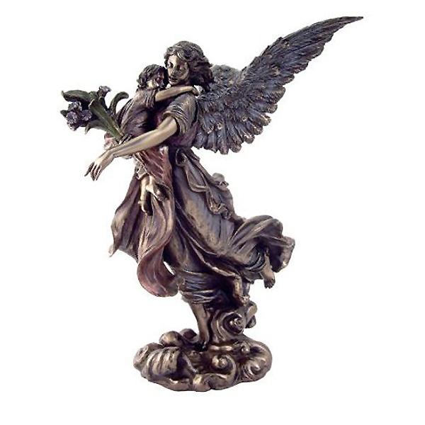 子ども（幼子、赤ちゃん）を抱いた守護天使像 高さ28cm 天使の御加護