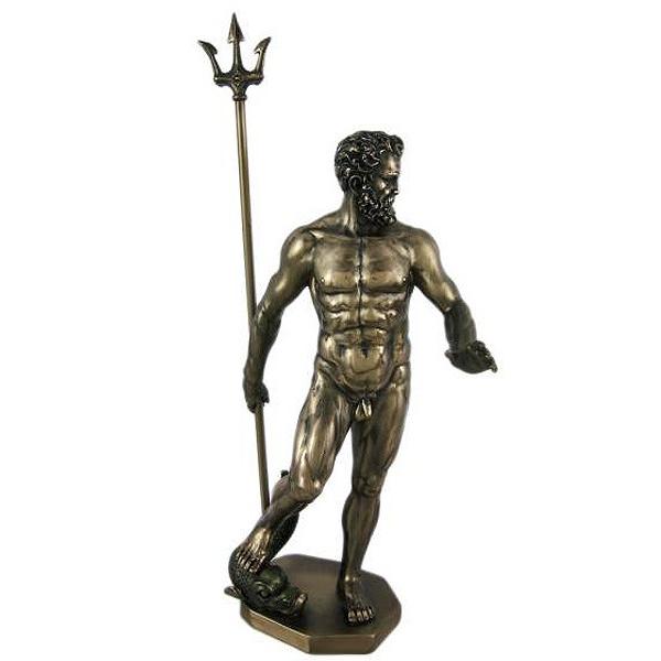 古代ギリシャの神 ポセイドン(ネプチューン)ブロンズ風 彫刻 彫像