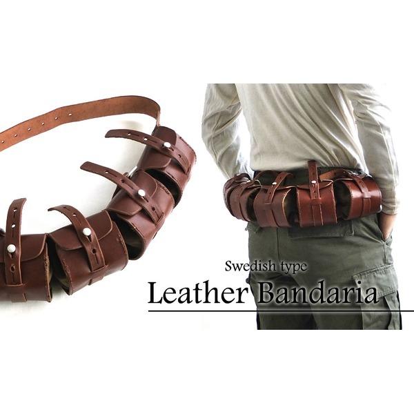 スウェーデン軍 レザーバンダリア カートリッジベルト レザー レプリカ