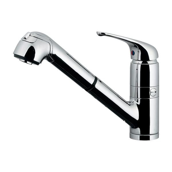 カクダイ シングルレバー引出し混合栓(分水孔つき) 118-038 (水栓金具