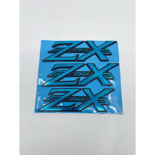 社外新品 ライブDIO AF34 AF35 ZX エンブレム 3枚/1SET 青 : レンカ