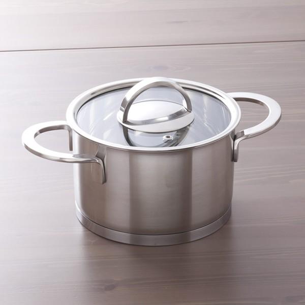 両手鍋 エレガンス ステンレス両手鍋 16cm x 10.2cm IH&直火用 : 高級