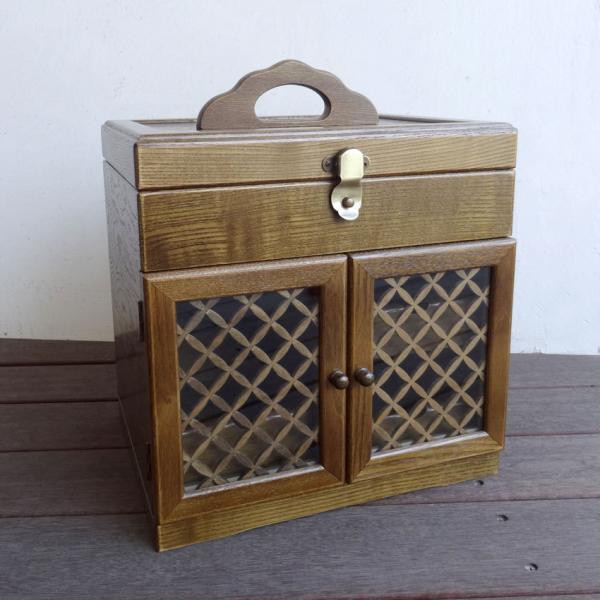 メイクボックス ミラー付き 日本製 国産 木製コスメボックス