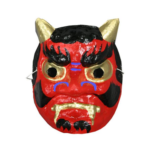 鬼のお面 赤鬼 豆まきシーズンに大人気の赤鬼のお面です。プラスチック