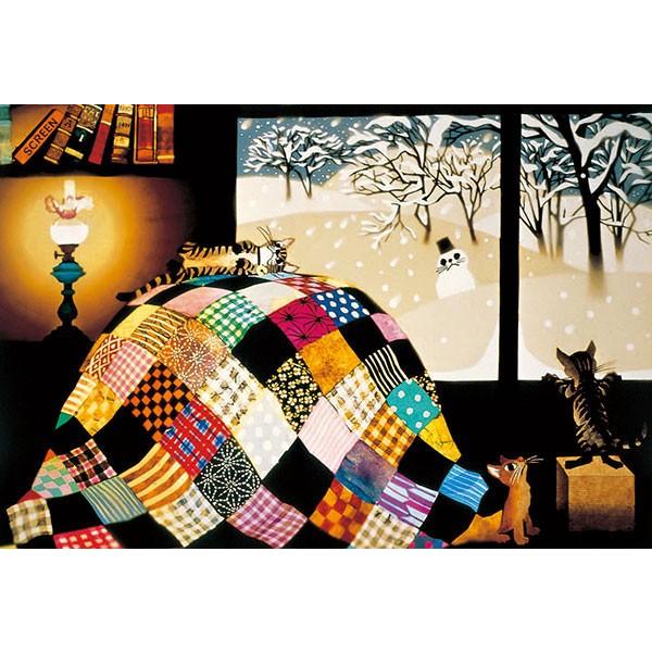 ジグソーパズル こたつと猫(藤城清治) 300ピース APP-300-147 : 森の