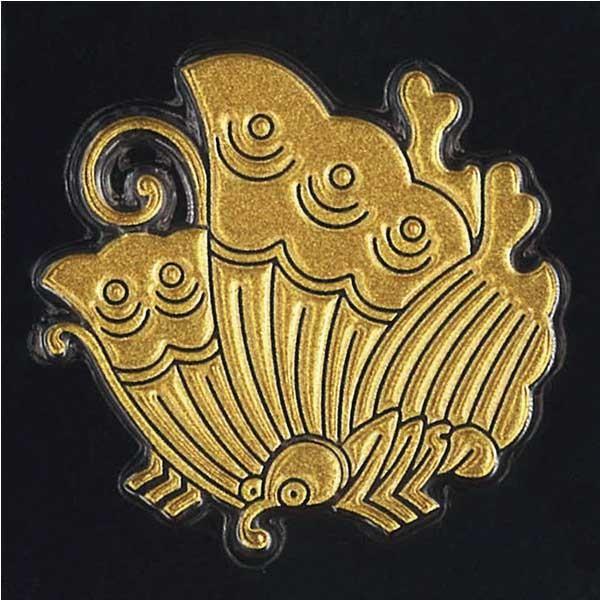 家紋 蒔絵シール 家紋ステッカー 「 揚羽蝶 」 金 30mm 芹沢鴨 : TOYO