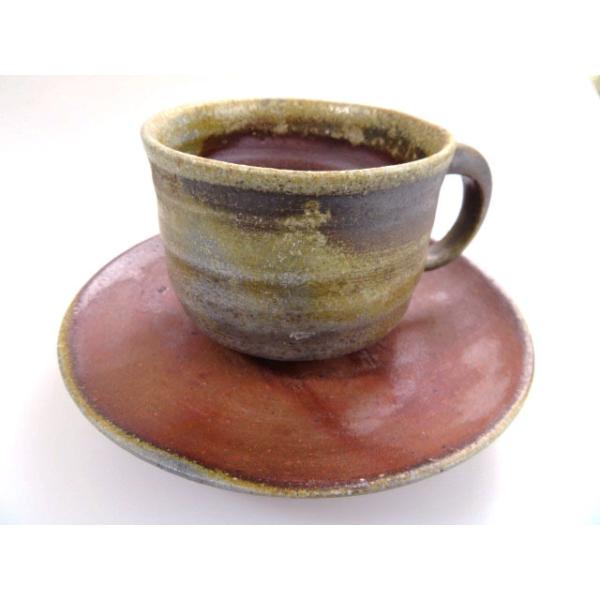 備前焼 桟切り コーヒー碗皿(2102-1) 小西陶古窯 ギフト/母の日/父の日