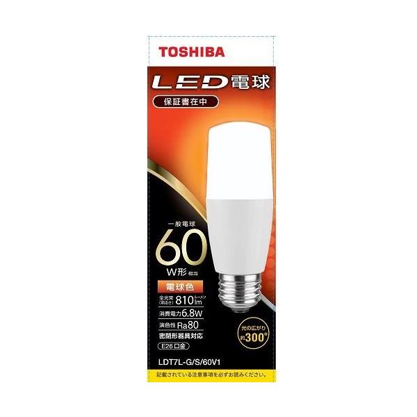 TOSHIBA（東芝） LDT7LGS60V1 電球色 LED電球 E26口金 60W形相当 810lm